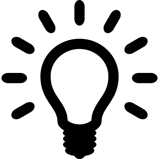 Icone d'une ampoule illuminée